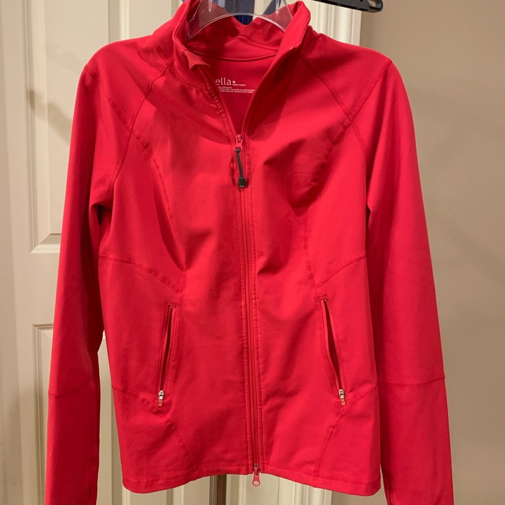 Bright coral workout jacket